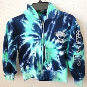 Tie dye Cali life zip up hoodie